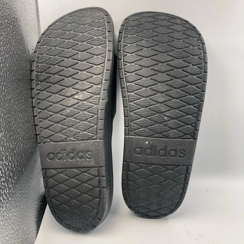 Adidas Black Rubber Recovery Sandals Men Sz 7, Women 9